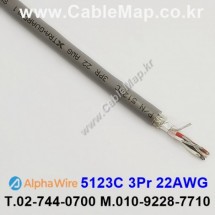 [알파와이어] AlphaWire 5123C, Slate 3Pr 22AWG 산업용케이블 1m