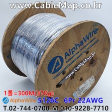 [알파와이어] AlphaWire 5126C, Slate 6Pr 22AWG 산업용케이블 (롤 단위 옵션)