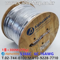 AlphaWire 5366C, Slate 6C 16AWG 알파와이어 300미터