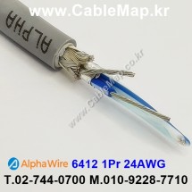 AlphaWire 6412, Slate 1Pr 24AWG 알파와이어 30미터